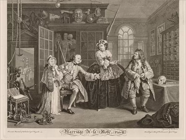 Marriage a la Mode: The Scene with the Quack, 1745. Creator: William Hogarth (British