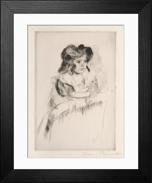 Framed Print : Margot, Resting Arms on Back of Armchair, c. 1903. Creator: Mary Cassatt (American, 1844-1926) Framed Print : Margot, Resting Arms on Back of Armchair, c. 1903. Creator: Mary Cassatt (American, 1844-1926)