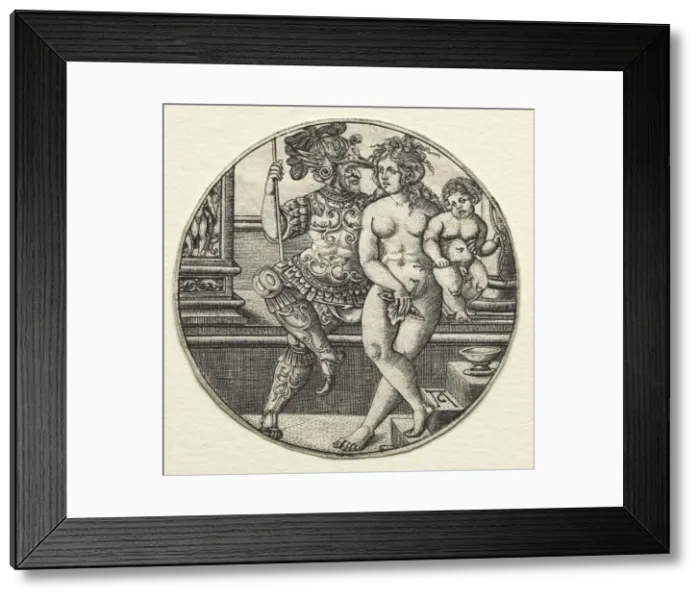 Framed Print : Mars, Venus, and Cupid, 1520s. Creator: Allaert Claesz (Netherlandish, fl. 1508-1534) Framed Print : Mars, Venus, and Cupid, 1520s. Creator: Allaert Claesz (Netherlandish, fl. 1508-1534)