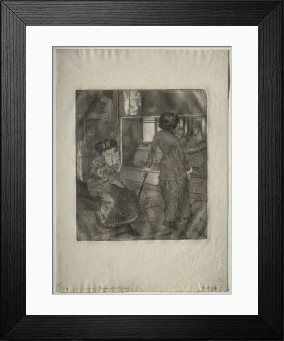 Framed Print : Mary Cassatt at the Louvre: The Etruscan Gallery, 1879-1880. Creator: Edgar Degas (French Framed Print : Mary Cassatt at the Louvre: The Etruscan Gallery, 1879-1880. Creator: Edgar Degas (French