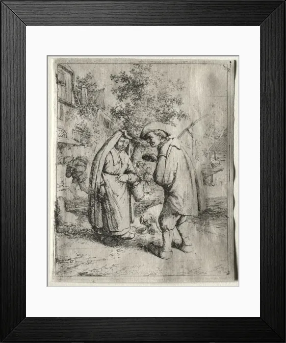 Framed Print : Man Conversing with a Woman. Creator: Adriaen van Ostade (Dutch, 1610-1684) Framed Print : Man Conversing with a Woman. Creator: Adriaen van Ostade (Dutch, 1610-1684)