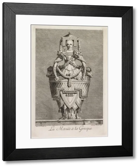 Framed Print : Mascarade a la Grecque: La Mariee a la Grecque (Plate 6), 1771. Creator Framed Print : Mascarade a la Grecque: La Mariee a la Grecque (Plate 6), 1771. Creator