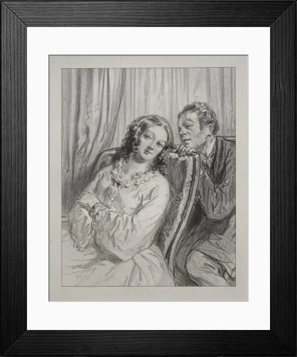 Framed Print : Masques et visages: Par-ci, par-la: Mame Beauminet, ta majeste... 1857-58. Creator Framed Print : Masques et visages: Par-ci, par-la: Mame Beauminet, ta majeste... 1857-58. Creator