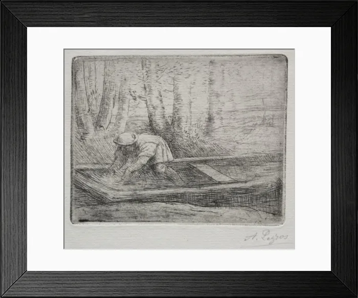 Framed Print : Man in a Punt. Creator: Alphonse Legros (French, 1837-1911) Framed Print : Man in a Punt. Creator: Alphonse Legros (French, 1837-1911)
