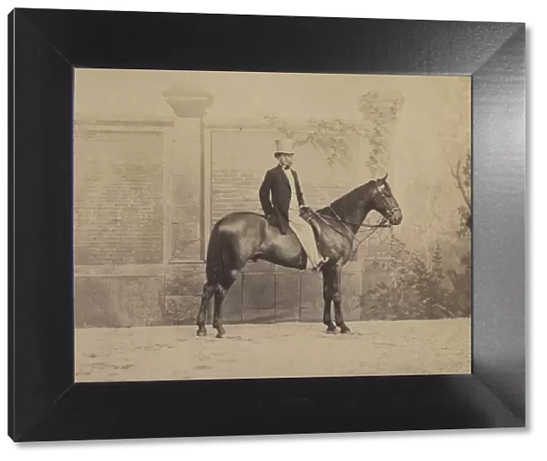 Man on a Horse, c. 1860s. Creator: Nadar (French, 1820-1910)