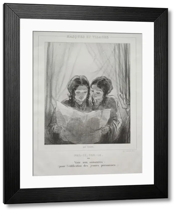 Framed Print : Masques et Visages. Creator: Paul Gavarni (French, 1804-1866) Framed Print : Masques et Visages. Creator: Paul Gavarni (French, 1804-1866)