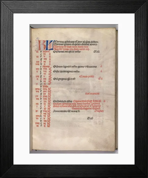 Framed Print : Missale: Fol. 4r: March Calendar Page, 1469. Creator: Bartolommeo Caporali (Italian, c Framed Print : Missale: Fol. 4r: March Calendar Page, 1469. Creator: Bartolommeo Caporali (Italian, c