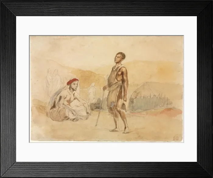 Framed Print : Moroccans in the Countryside, 1832. Creator: Eugene Delacroix (French, 1798-1863) Framed Print : Moroccans in the Countryside, 1832. Creator: Eugene Delacroix (French, 1798-1863)