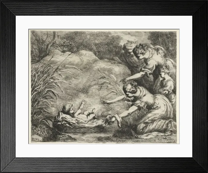 Framed Print : Moses Saved from the Nile. Creator: Bartolomeo Biscaino (Italian, 1632-1657) Framed Print : Moses Saved from the Nile. Creator: Bartolomeo Biscaino (Italian, 1632-1657)