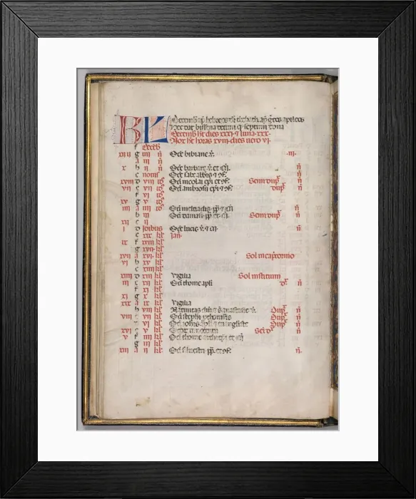 Framed Print : Missale: Fol. 8v: December Calendar Page, 1469. Creator: Bartolommeo Caporali (Italian, c Framed Print : Missale: Fol. 8v: December Calendar Page, 1469. Creator: Bartolommeo Caporali (Italian, c