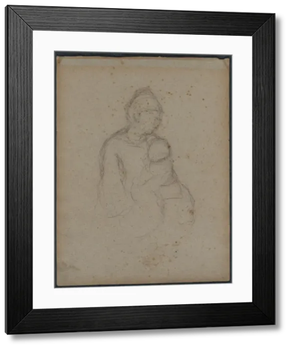 Framed Print : Mother and Child (recto), 1870s. Creator: Paul Gauguin (French, 1848-1903) Framed Print : Mother and Child (recto), 1870s. Creator: Paul Gauguin (French, 1848-1903)
