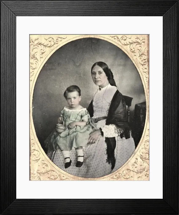 Framed Print : Mother and Child, c. 1860. Creator: Unidentified Photographer