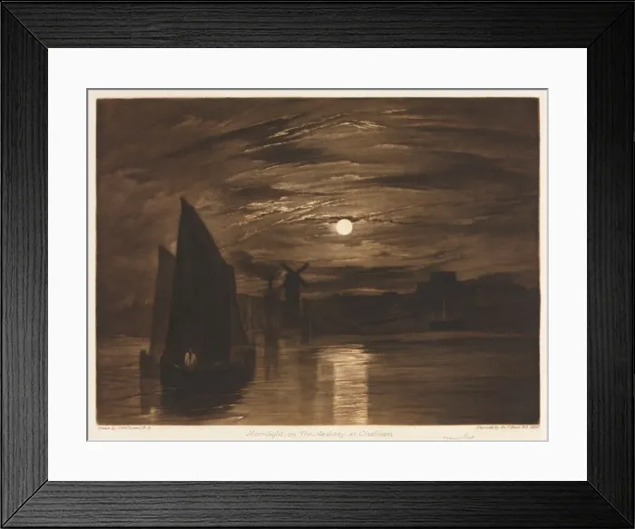 Framed Print : Moonlight on the Medway at Chatham, 1920. Creator: Joseph Mallord William Turner (British Framed Print : Moonlight on the Medway at Chatham, 1920. Creator: Joseph Mallord William Turner (British