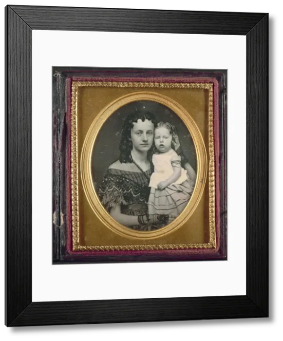 Framed Print : Mother and Child, c. 1855. Creator: Unidentified Photographer Framed Print : Mother and Child, c. 1855. Creator: Unidentified Photographer