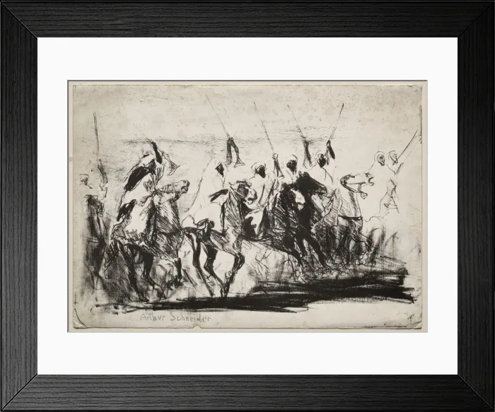 Framed Print : Moorish Lancers, Fantasia, c. 1900. Creator: Arthur E. Schneider Framed Print : Moorish Lancers, Fantasia, c. 1900. Creator: Arthur E. Schneider