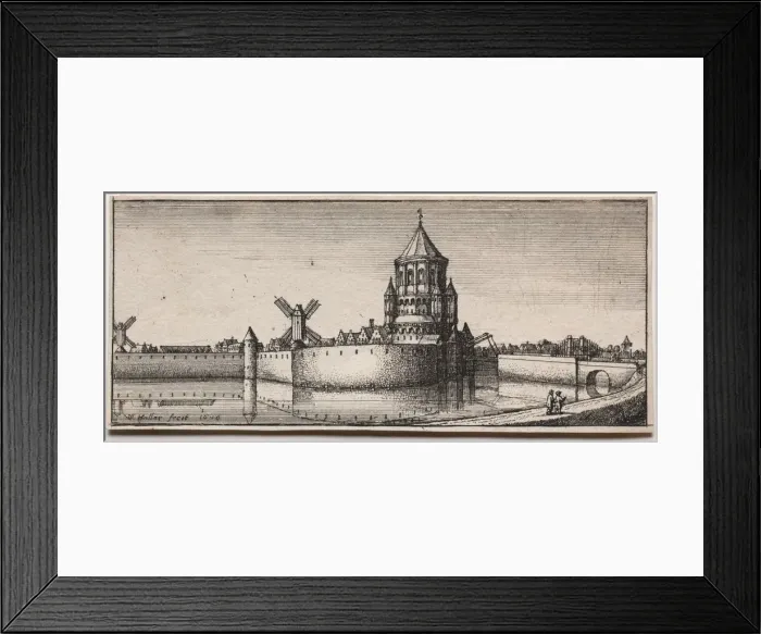 Framed Print : Moated Town Gate, 1676. Creator: Wenceslaus Hollar (Bohemian, 1607-1677) Framed Print : Moated Town Gate, 1676. Creator: Wenceslaus Hollar (Bohemian, 1607-1677)