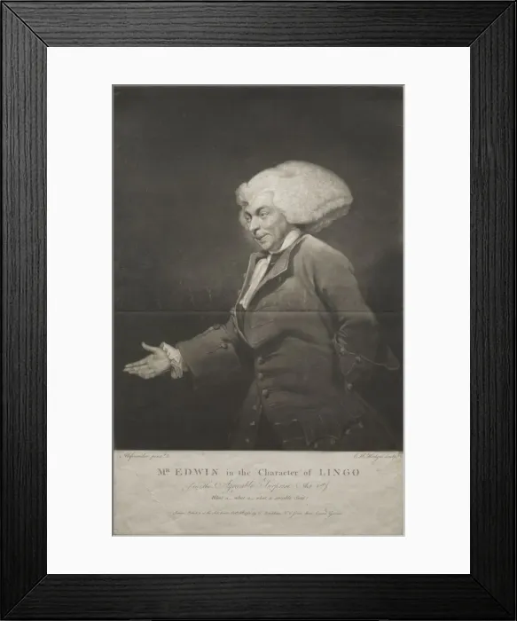 Framed Print : Mr. Edwin in the Character of Lingo, 1784. Creator: Charles Howard Hodges (British, 1764-1837) Framed Print : Mr. Edwin in the Character of Lingo, 1784. Creator: Charles Howard Hodges (British, 1764-1837)