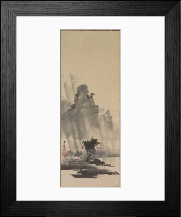 Framed Print : Mountain and River in Storm, first half of 17th century. Creator: Hirowatari Setsuzan (Japanese Framed Print : Mountain and River in Storm, first half of 17th century. Creator: Hirowatari Setsuzan (Japanese