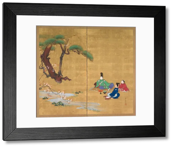 Framed Print : Narihira Viewing the Cherry Blossoms, late 1800s. Creator: Shibata Zeshin (Japanese, 1807-1891) Framed Print : Narihira Viewing the Cherry Blossoms, late 1800s. Creator: Shibata Zeshin (Japanese, 1807-1891)