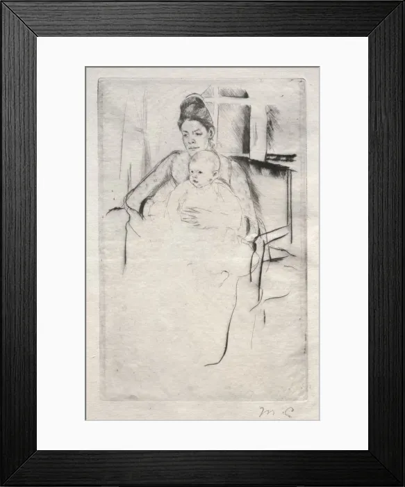 Framed Print : Mrs. Gardner Cassatt and Her Baby Seated near a Window, c. 1887. Creator: Mary Cassatt (American Framed Print : Mrs. Gardner Cassatt and Her Baby Seated near a Window, c. 1887. Creator: Mary Cassatt (American