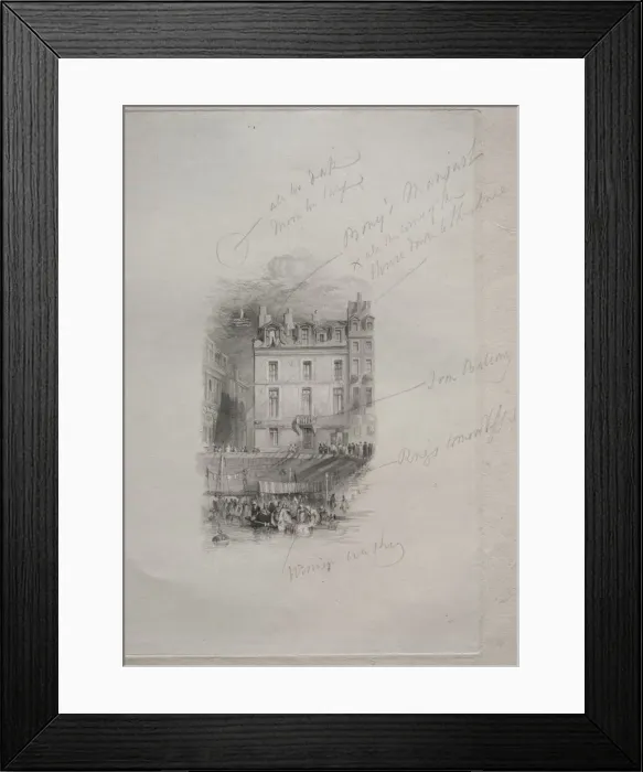 Framed Print : Napoleons Logement, Quai Conti, 1836. Creator: John Horsburgh (British, 1791-1869) Framed Print : Napoleons Logement, Quai Conti, 1836. Creator: John Horsburgh (British, 1791-1869)