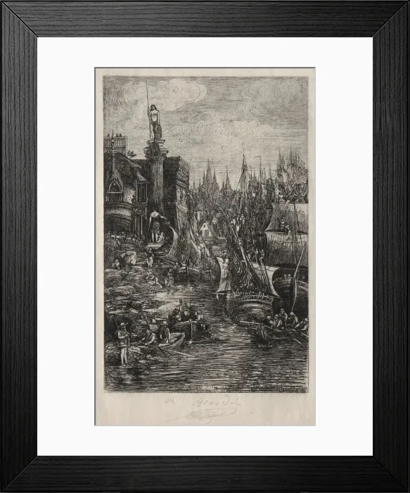 Framed Print : My Dream, 1883. Creator: Rodolphe Bresdin (French, 1822-1885); Bizolier Framed Print : My Dream, 1883. Creator: Rodolphe Bresdin (French, 1822-1885); Bizolier
