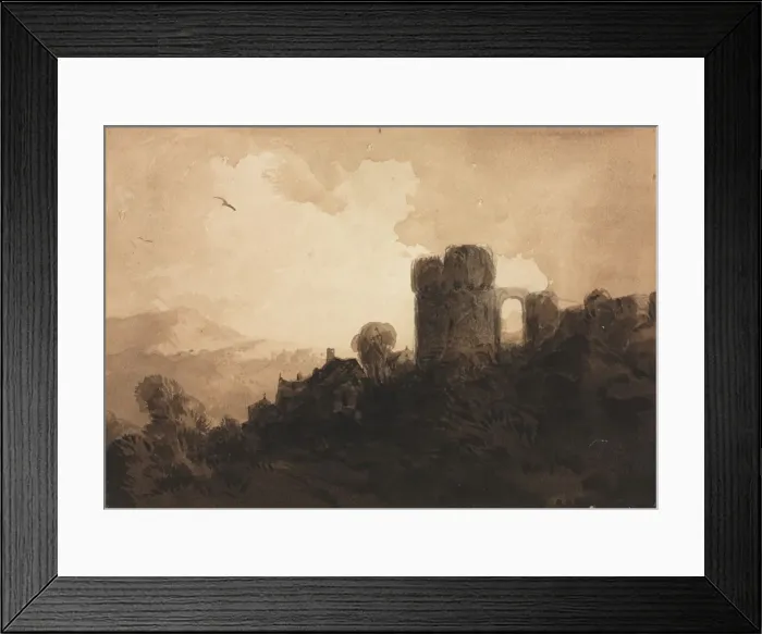 Framed Print : Landscape with Castle Ruin. Creator: Richard Parkes Bonington (British, 1802-1828) Framed Print : Landscape with Castle Ruin. Creator: Richard Parkes Bonington (British, 1802-1828)
