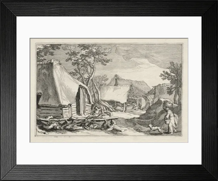 Framed Print : Landscape with Farmhouses, 1613-1614. Creator: Boetius Adams Bolswert (Flemish, 1580-1633) Framed Print : Landscape with Farmhouses, 1613-1614. Creator: Boetius Adams Bolswert (Flemish, 1580-1633)