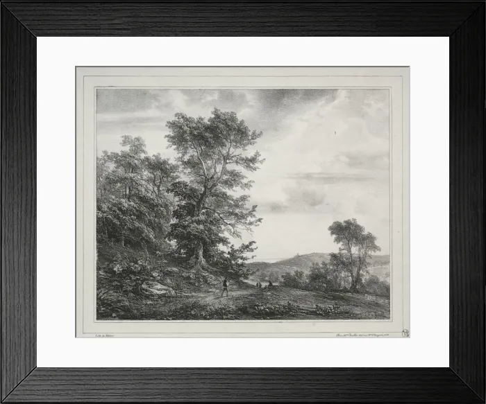 Framed Print : Landscape with Figures, 1817. Creator: Theodore Gudin (French, 1802-1880) Framed Print : Landscape with Figures, 1817. Creator: Theodore Gudin (French, 1802-1880)