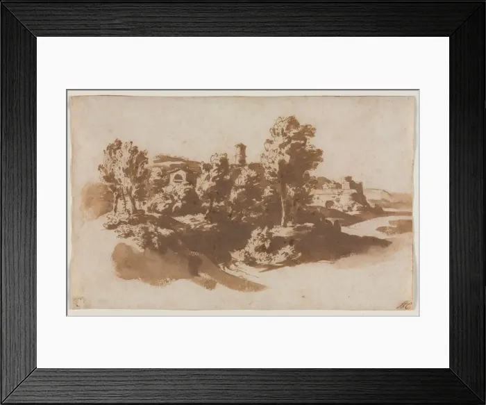 Framed Print : Landscape with Fortification Between Marino and Frascati, c. 1650. Creator: Jacob van der Ulft Framed Print : Landscape with Fortification Between Marino and Frascati, c. 1650. Creator: Jacob van der Ulft