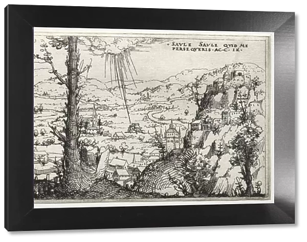 Landscape with the conversion of saulus, 1545. Creator: Augustin Hirschvogel (German, 1503-1553)