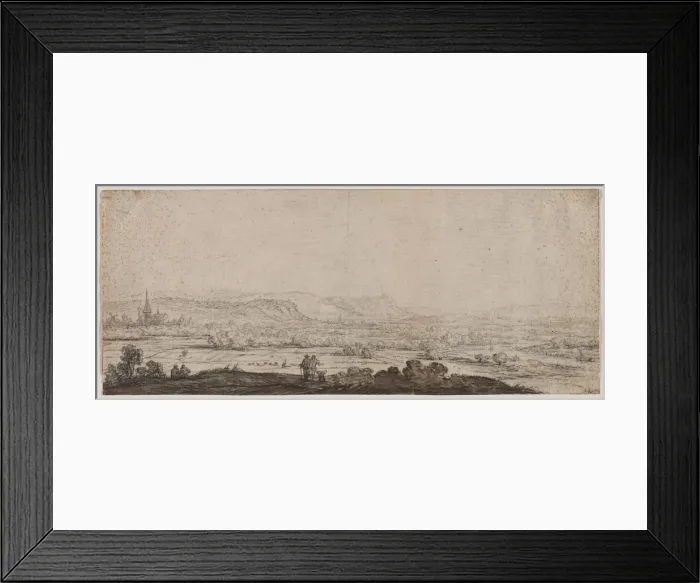Framed Print : Landscape with the Village of Schenkenschanz, Gelderland, 1600s. Creator: Herman Saftleven (Dutch Framed Print : Landscape with the Village of Schenkenschanz, Gelderland, 1600s. Creator: Herman Saftleven (Dutch
