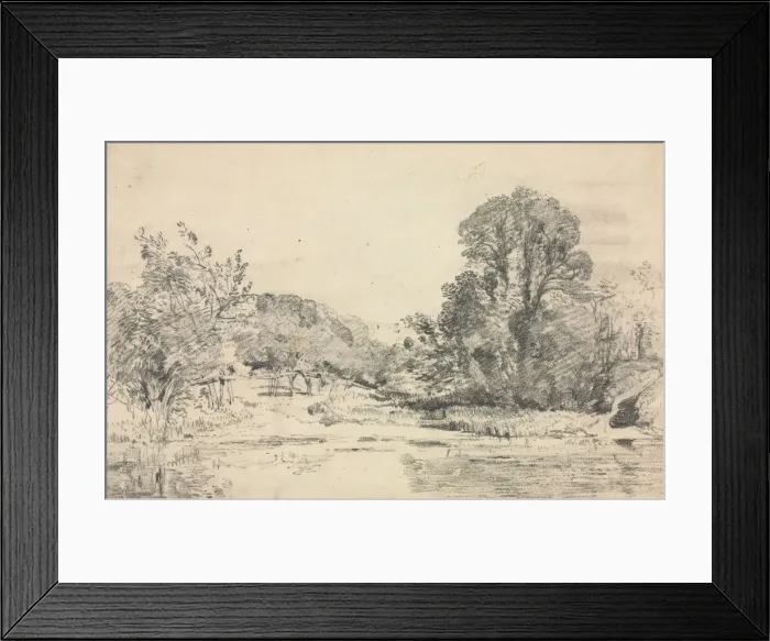 Framed Print : Landscape with Trees Surrounding a Pond. Creator: John Constable (British, 1776-1837) Framed Print : Landscape with Trees Surrounding a Pond. Creator: John Constable (British, 1776-1837)