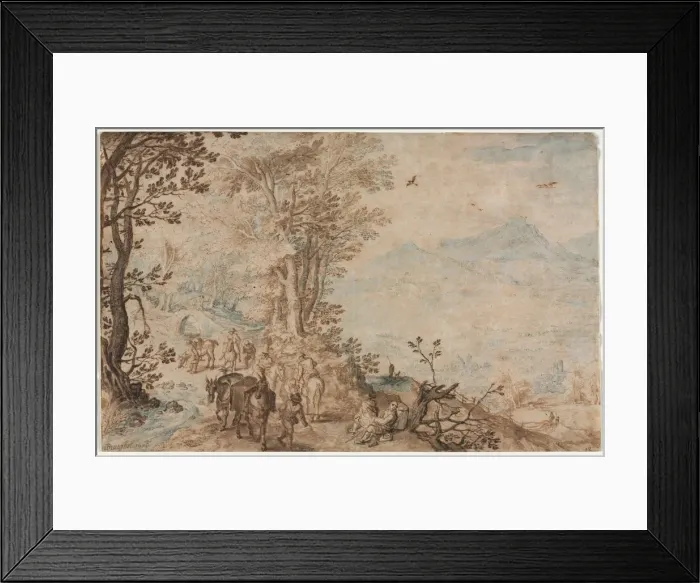 Framed Print : Landscape with Travelers, 1605. Creator: Jan Brueghel (Flemish, 1568-1625) Framed Print : Landscape with Travelers, 1605. Creator: Jan Brueghel (Flemish, 1568-1625)
