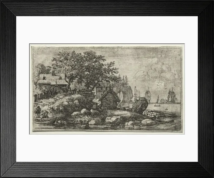 Framed Print : Landscape with Two Empty Boats. Creator: Allart van Everdingen (Dutch, 1621-1675) Framed Print : Landscape with Two Empty Boats. Creator: Allart van Everdingen (Dutch, 1621-1675)