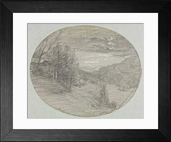 Framed Print : Landscape, 1800s. Creator: Francois-Auguste Ravier (French, 1814-1895) Framed Print : Landscape, 1800s. Creator: Francois-Auguste Ravier (French, 1814-1895)