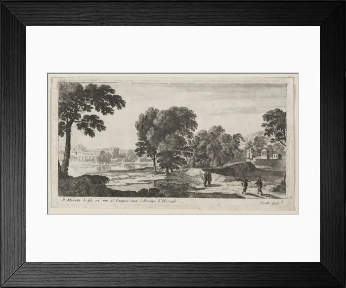 Framed Print : Landscape with Figures. Creator: Gabriel Perelle (French, c. 1603-1677) Framed Print : Landscape with Figures. Creator: Gabriel Perelle (French, c. 1603-1677)