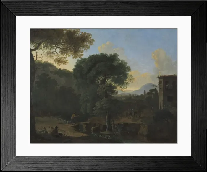 Framed Print : Landscape with Travelers, 1630s. Creator: Herman van Swanevelt (Dutch, c. 1600-1655) Framed Print : Landscape with Travelers, 1630s. Creator: Herman van Swanevelt (Dutch, c. 1600-1655)