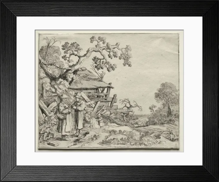 Framed Print : Landscape with Two Peasants Conversing, 1626. Creator: Pieter Molyn (Dutch, 1595-1661)
