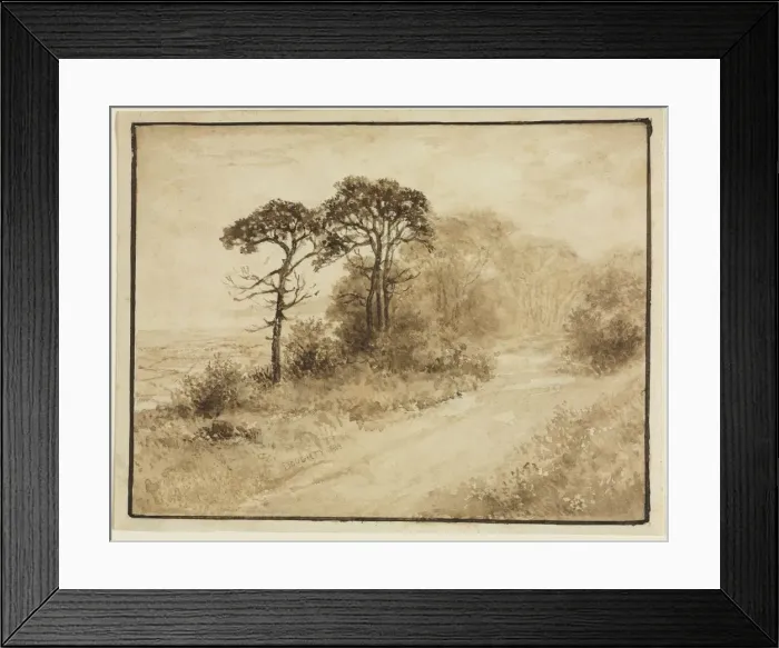 Framed Print : Landscape with Winding Road, 1833. Creator: Thomas Doughty (American, 1793-1856) Framed Print : Landscape with Winding Road, 1833. Creator: Thomas Doughty (American, 1793-1856)