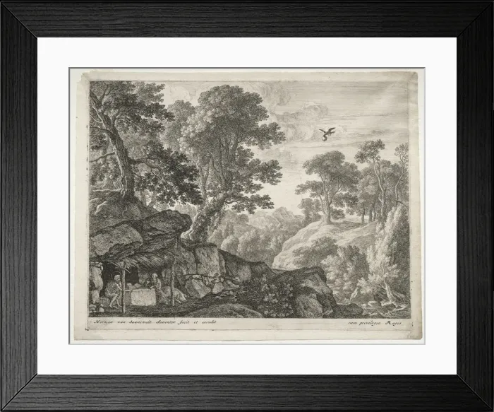 Framed Print : Landscape with Sts. Paul and Anthony. Creator: Herman van Swanevelt (Dutch, c. 1600-1655) Framed Print : Landscape with Sts. Paul and Anthony. Creator: Herman van Swanevelt (Dutch, c. 1600-1655)