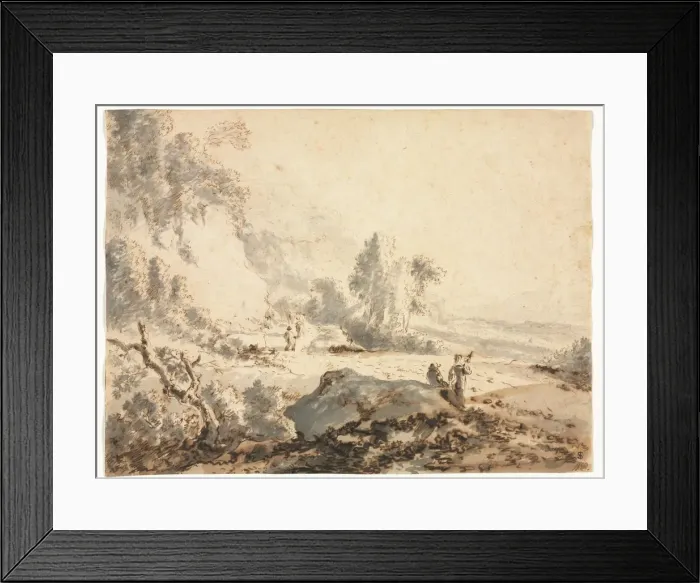 Framed Print : Landscape, 18th century. Creator: Anonymous Framed Print : Landscape, 18th century. Creator: Anonymous