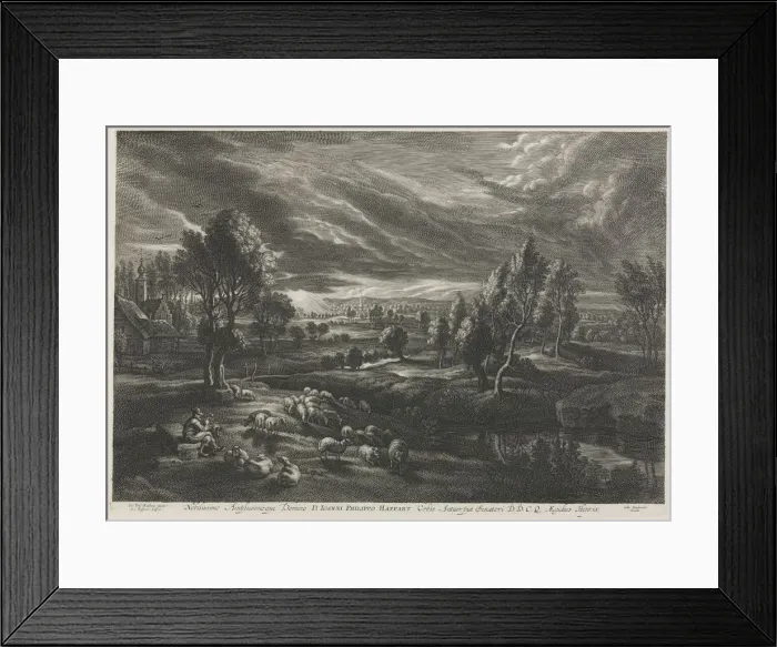 Framed Print : Landscape with Shepherd Playing a Flute. Creator: Schelte Adams Bolswert (Flemish