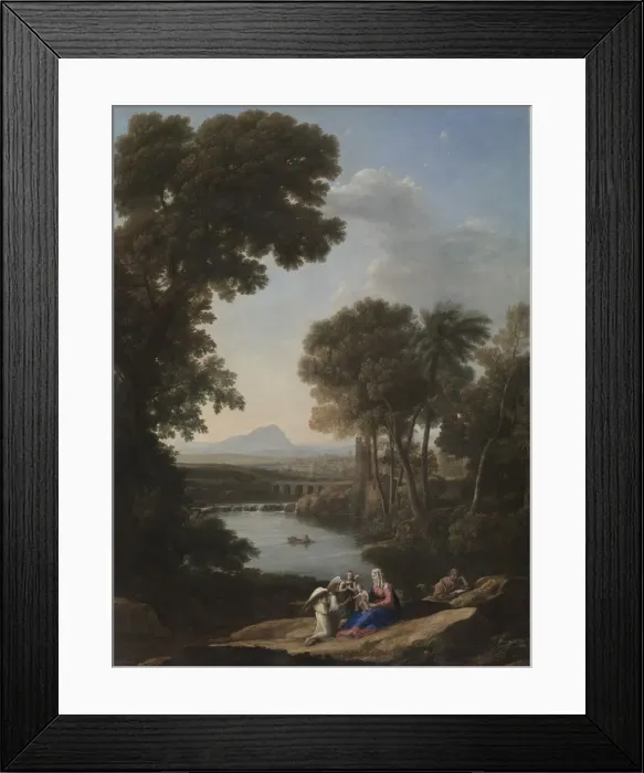 Framed Print : Rest on the Flight into Egypt, early 1640s. Creator: Claude Lorrain (French, 1604-1682) Framed Print : Rest on the Flight into Egypt, early 1640s. Creator: Claude Lorrain (French, 1604-1682)