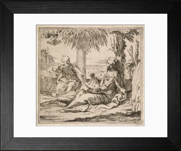 Framed Print : Rest on the Flight into Egypt. Creator: Elisabetta Sirani (Italian, 1638-1665) Framed Print : Rest on the Flight into Egypt. Creator: Elisabetta Sirani (Italian, 1638-1665)