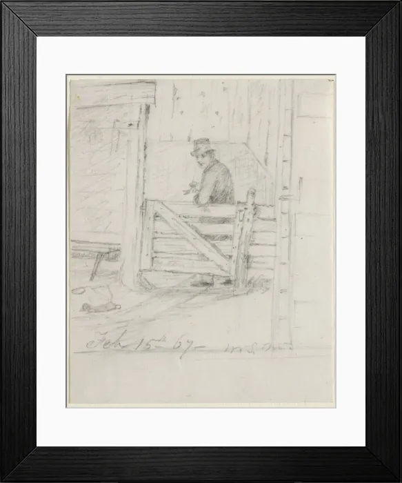 Framed Print : Resting on the Fence, 1867. Creator: William Sidney Mount (American, 1807-1868) Framed Print : Resting on the Fence, 1867. Creator: William Sidney Mount (American, 1807-1868)