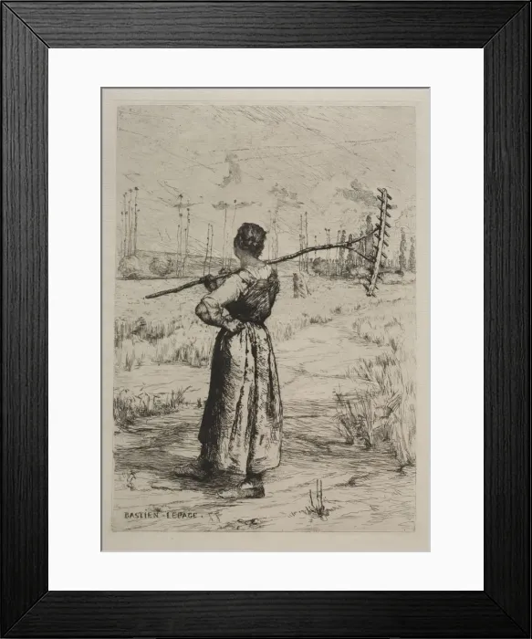 Framed Print : Retour des champs, 19th century. Creator: Jules Bastien-Lepage (French, 1848-1884) Framed Print : Retour des champs, 19th century. Creator: Jules Bastien-Lepage (French, 1848-1884)