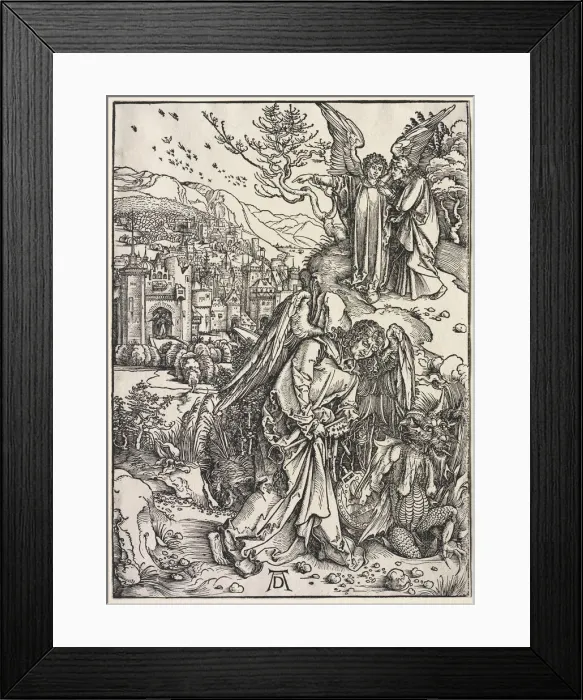 Framed Print : Revelation of St. John: Angel with the Key of the Bottomless Pit, 1511