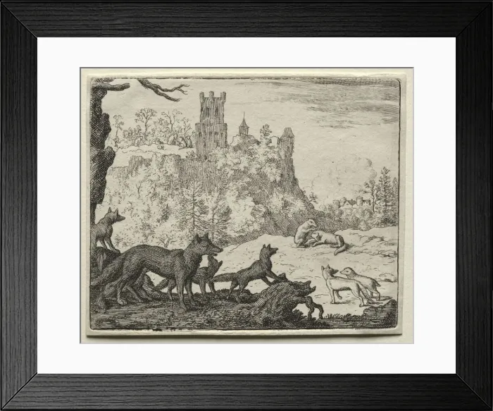 Framed Print : Reynard the Fox: Reynard and the Badger Depart for Court. Creator: Allart van Everdingen (Dutch Framed Print : Reynard the Fox: Reynard and the Badger Depart for Court. Creator: Allart van Everdingen (Dutch