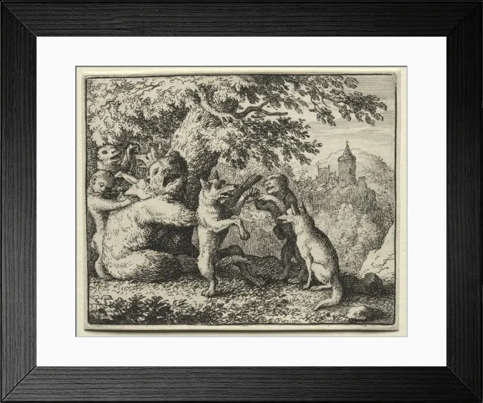 Framed Print : Reynard the Fox: Reynard Equipped for his Pilgrimage. Creator: Allart van Everdingen (Dutch Framed Print : Reynard the Fox: Reynard Equipped for his Pilgrimage. Creator: Allart van Everdingen (Dutch
